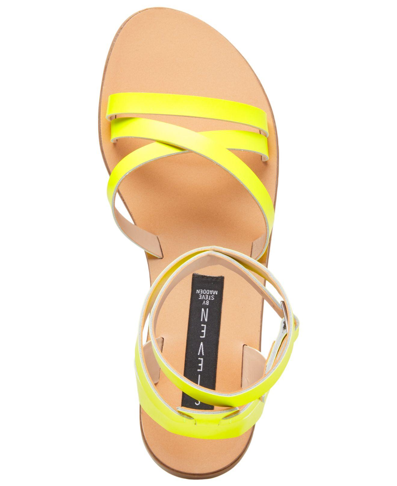 neon yellow flat sandals