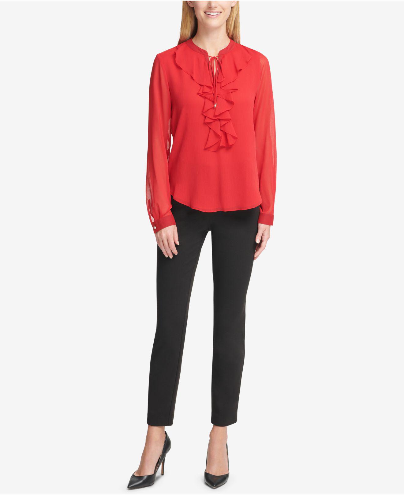 tommy hilfiger ruffle blouse