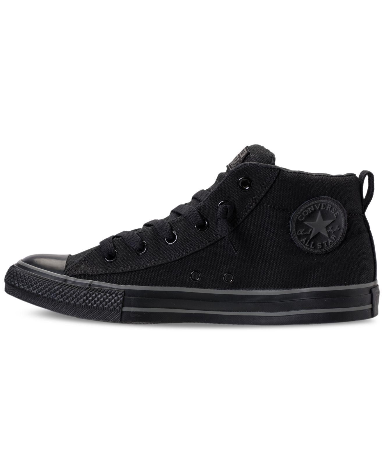 Converse Canvas Men's Chuck Taylor All Star Street Mid Casual Sneakers From Finish  Line in Black/Charcoal (Black) for Men | Lyst
