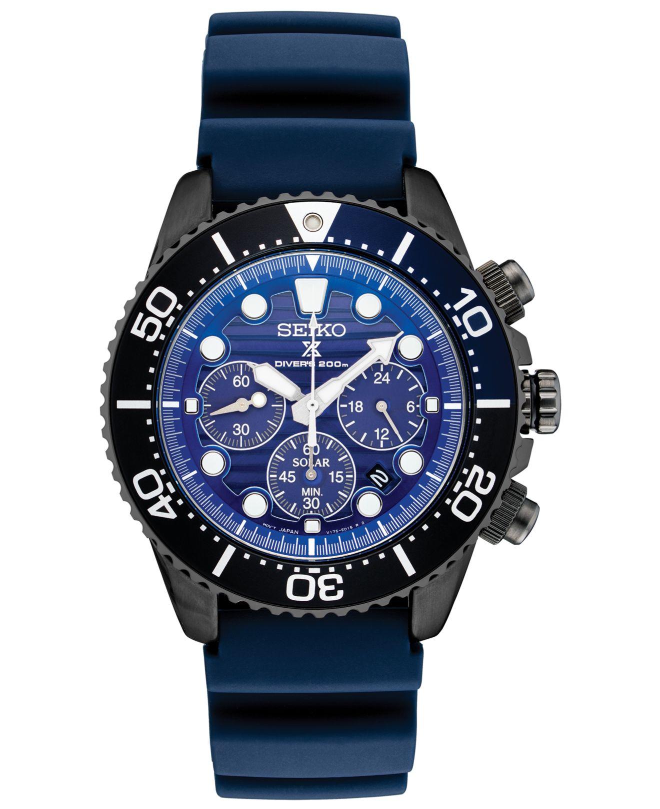 seiko solar chronograph blue dial