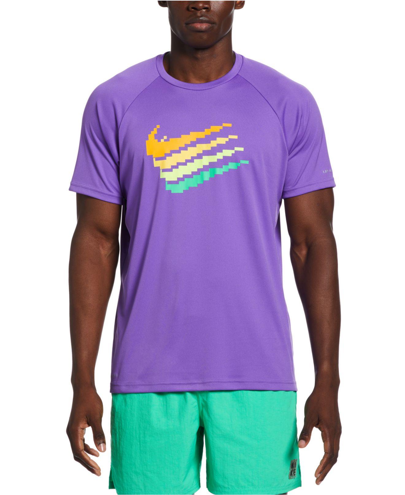 Nike Digi Swoosh Drifit Stretch Upf 40+ Logo Graphic Rash Guard in