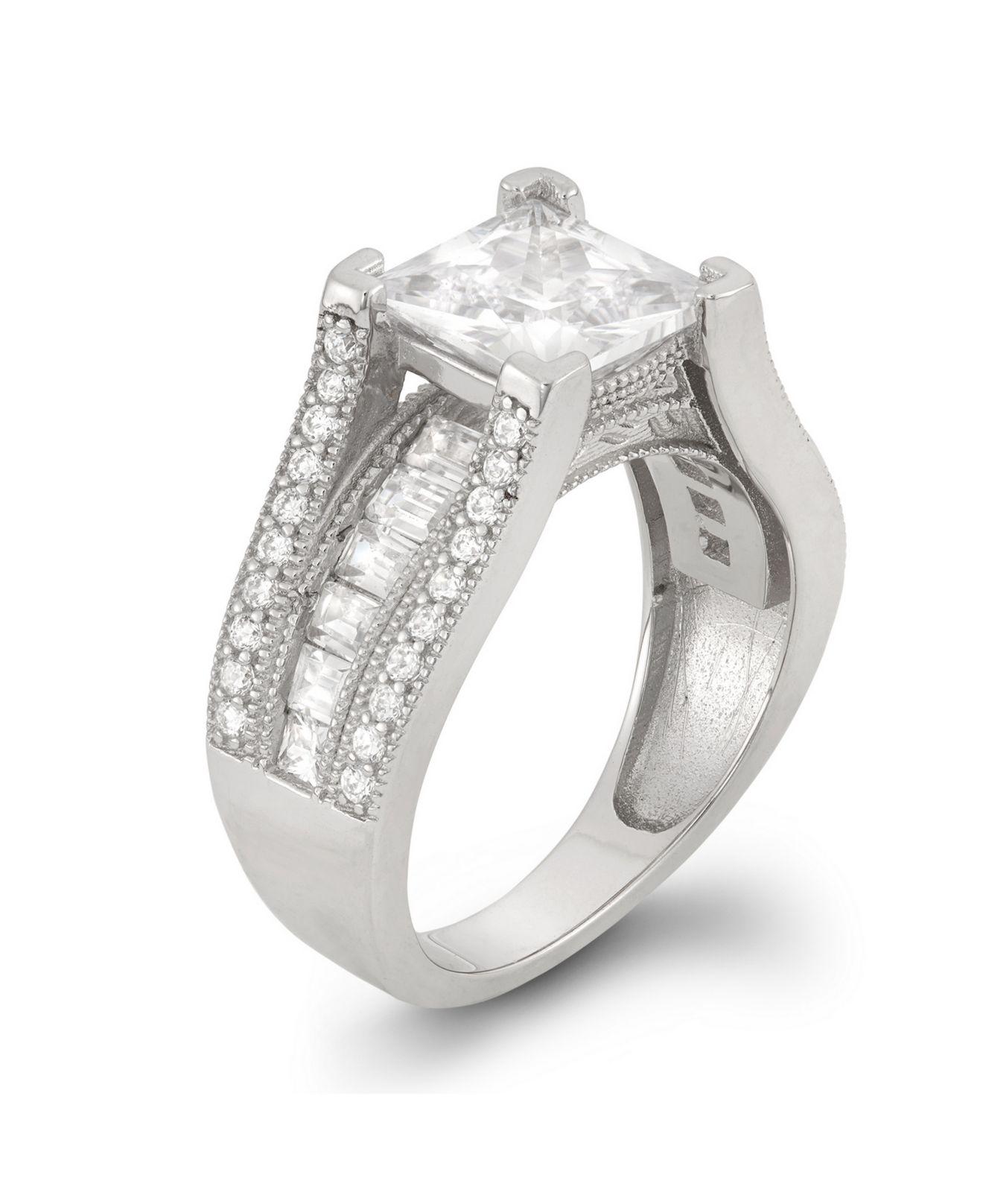 Lyst Macy's Sterling Silver Cubic Zirconia Ring in Metallic