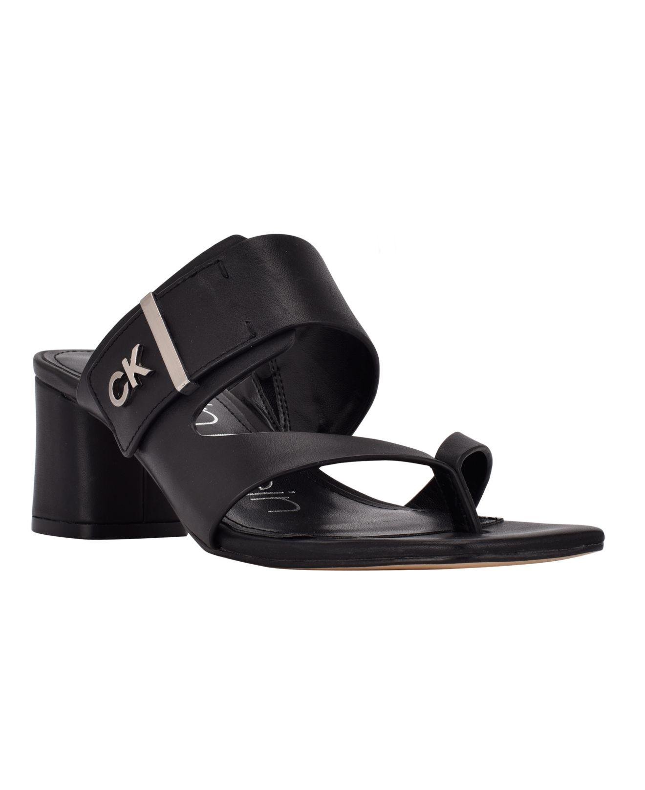 Calvin Klein Briella Block Heel Dress Sandals in Black | Lyst