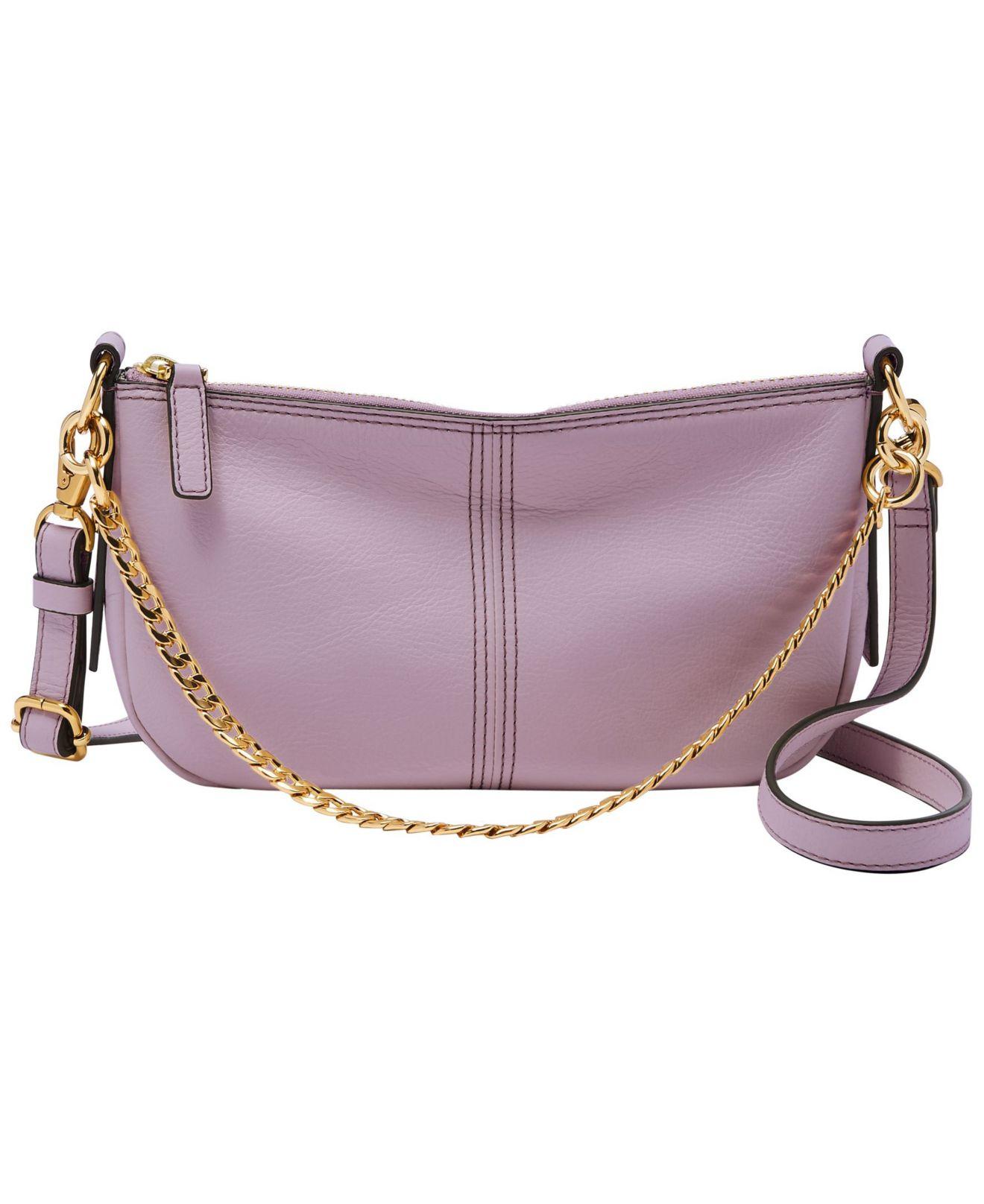Fossil Jolie Convertible Leather Baguette Bag in Purple Lyst