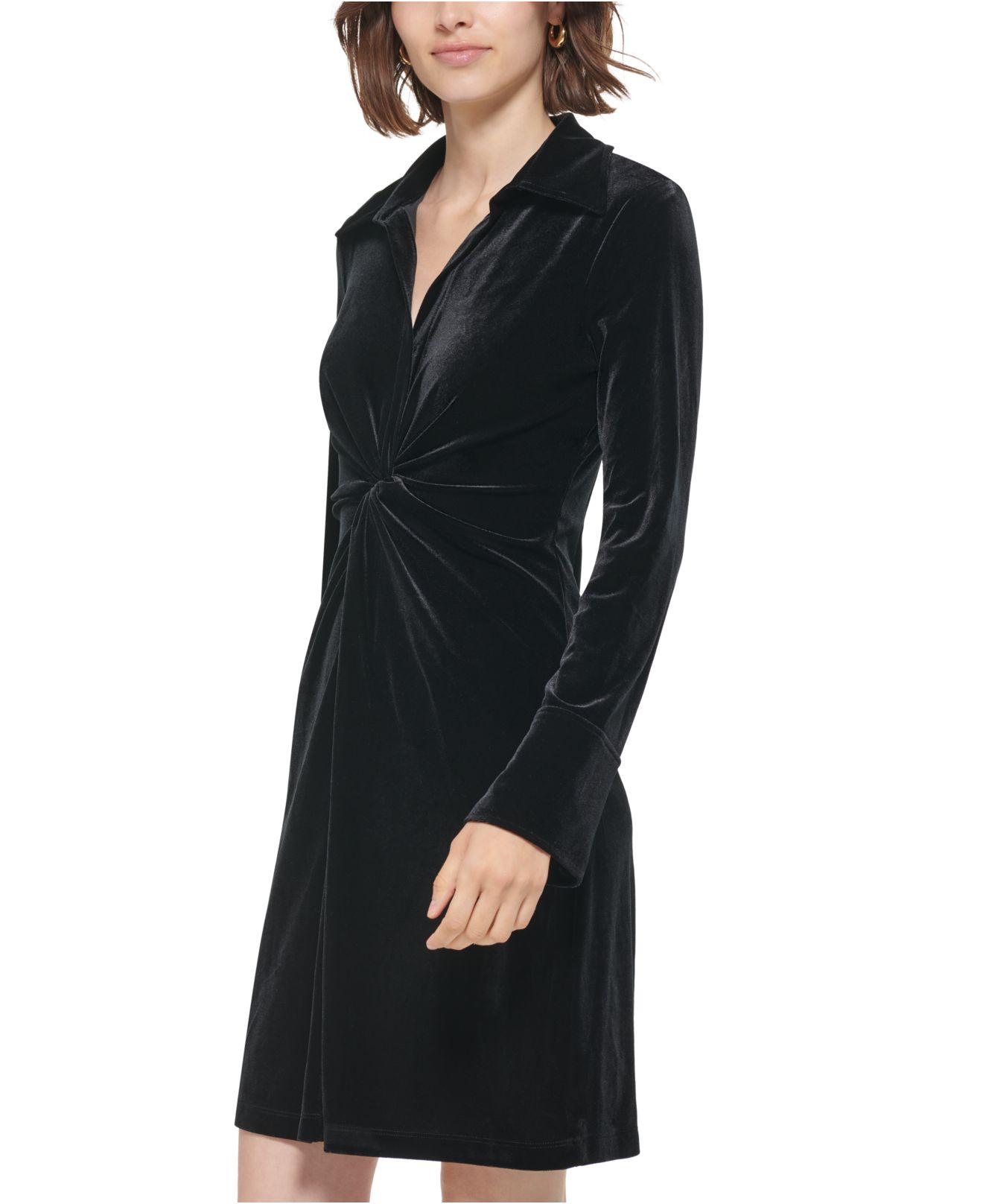 Calvin klein crushed velvet dress cheap