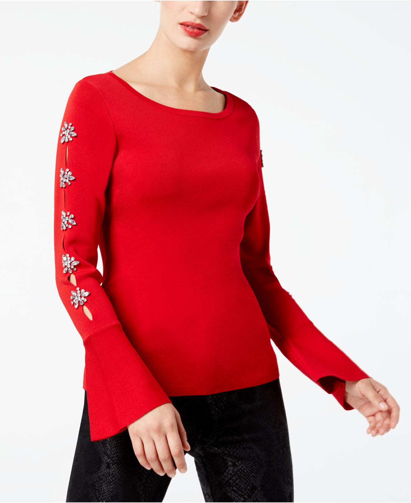 Inc international concepts Petite Embellished-sleeve Sweater in ...