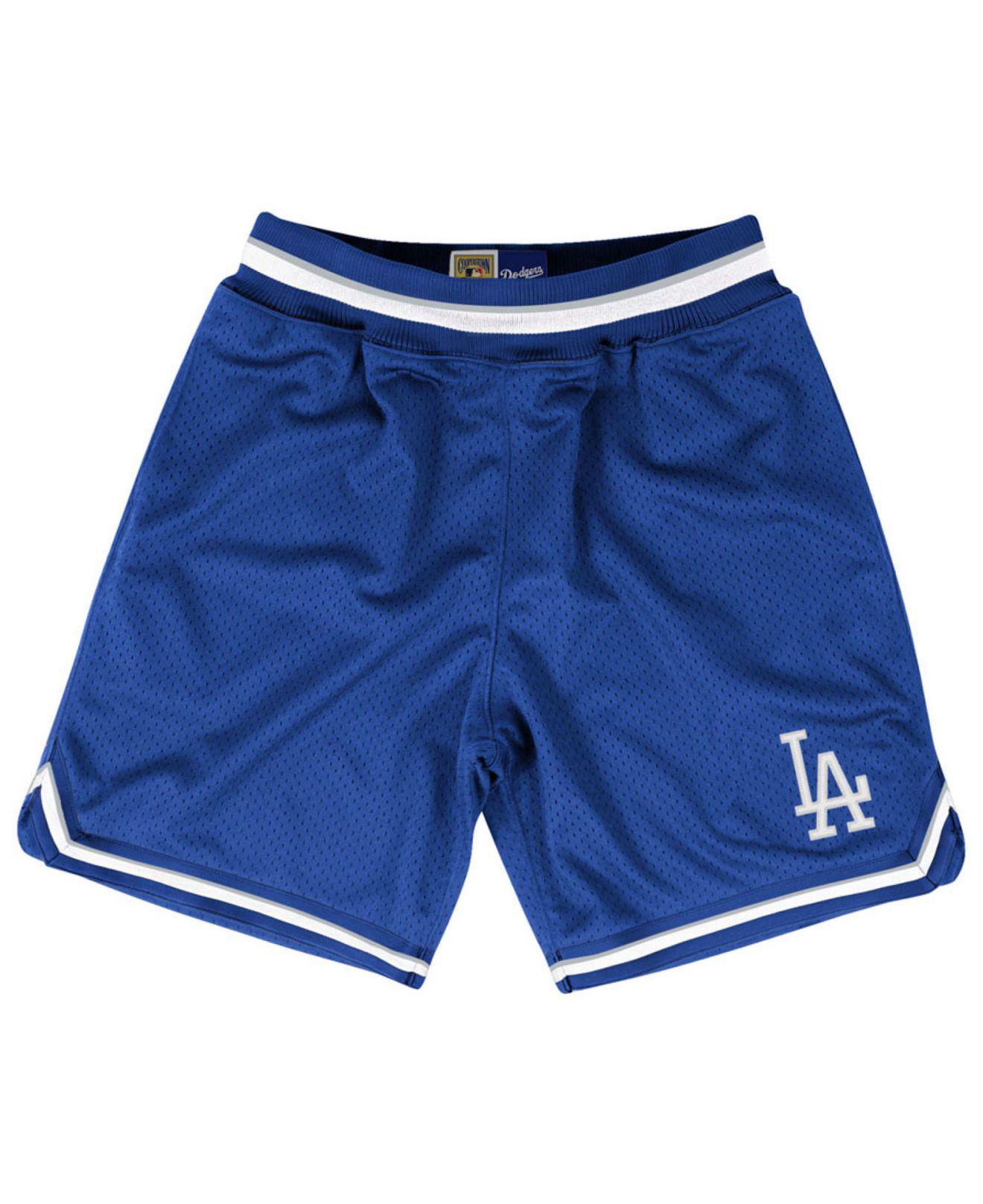 Mitchell & Ness Los Angeles Dodgers Playoff Win Shorts in Blue for Men