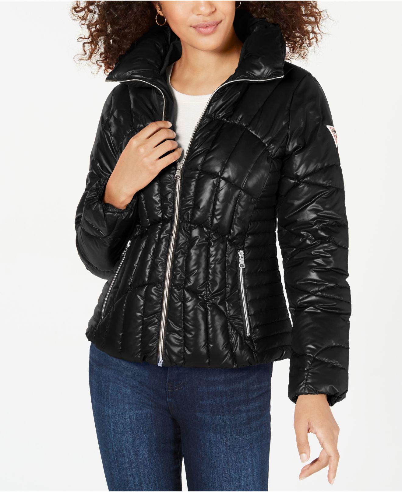 guess black puffer jacket