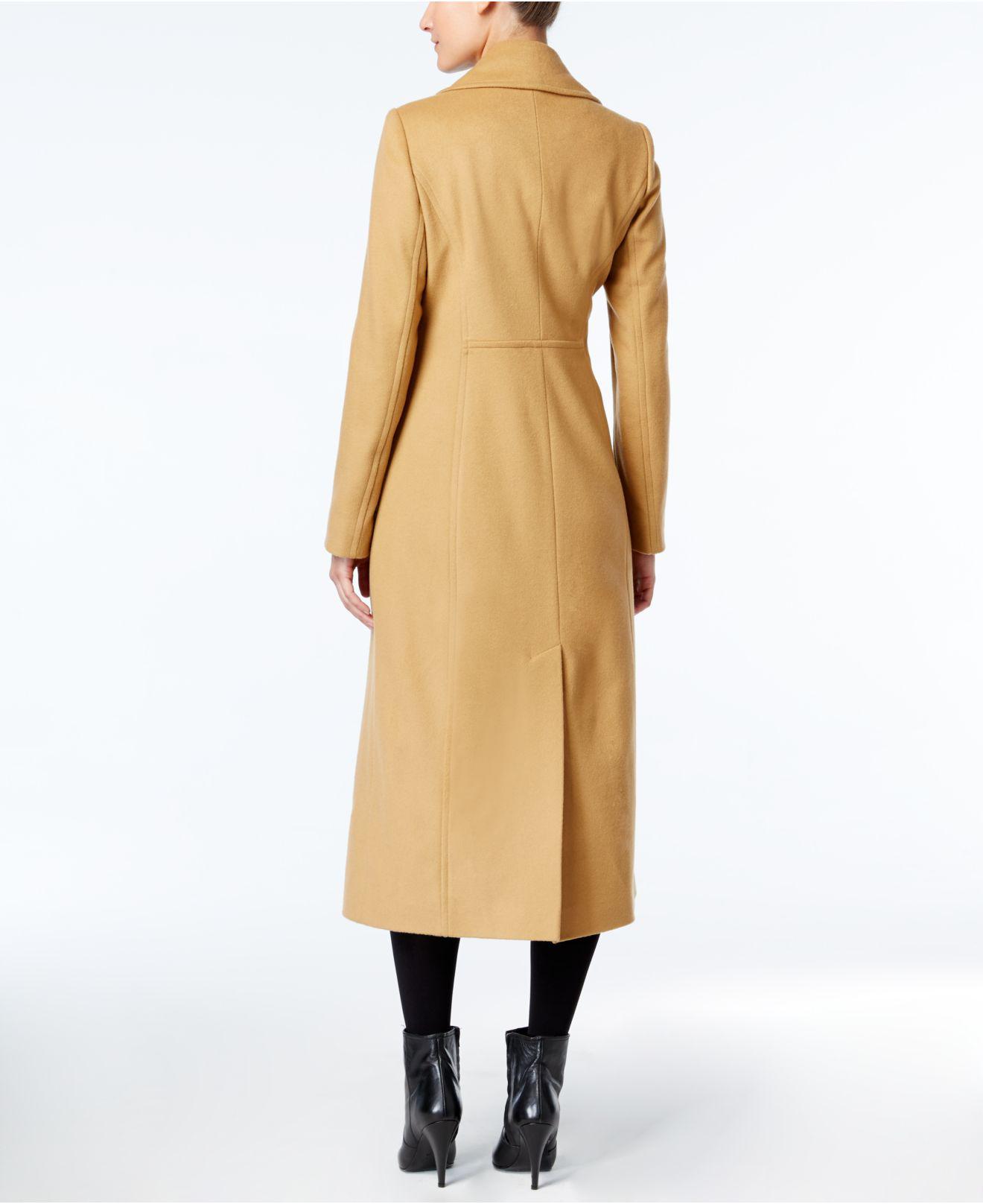 Anne Klein Wool-cashmere-blend Maxi Walker Coat in Natural ...