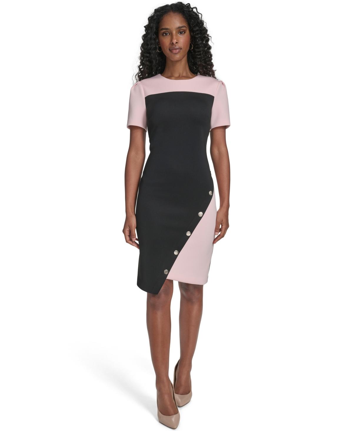 tommy hilfiger women's color-blocked asymmetric dress in Black If its shoes youre For Love & Lemons Millie black drop waist dress Color:LIGHT BLUE