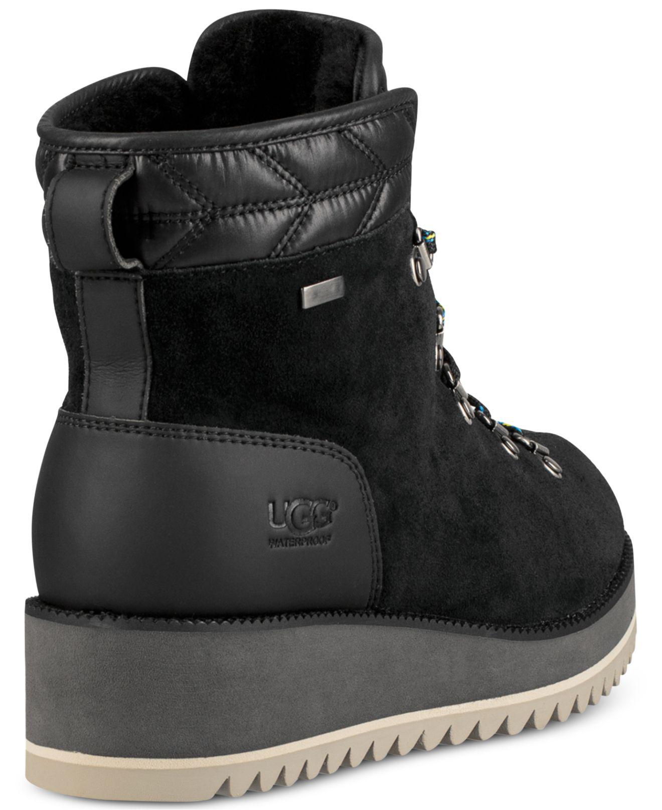 UGG Wool Birch Lace-up Boots in Black - Lyst