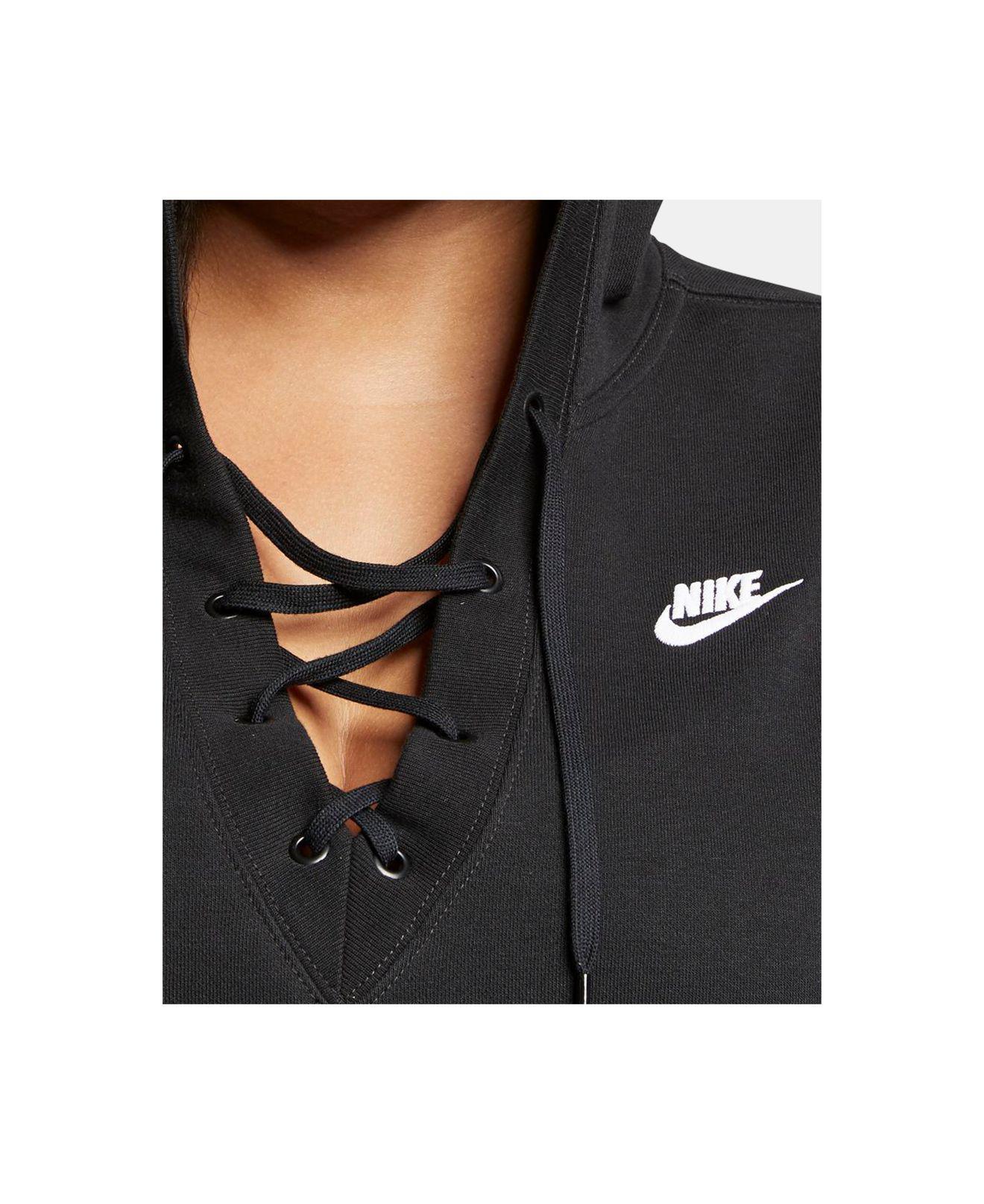 nike lace up hoodie plus size