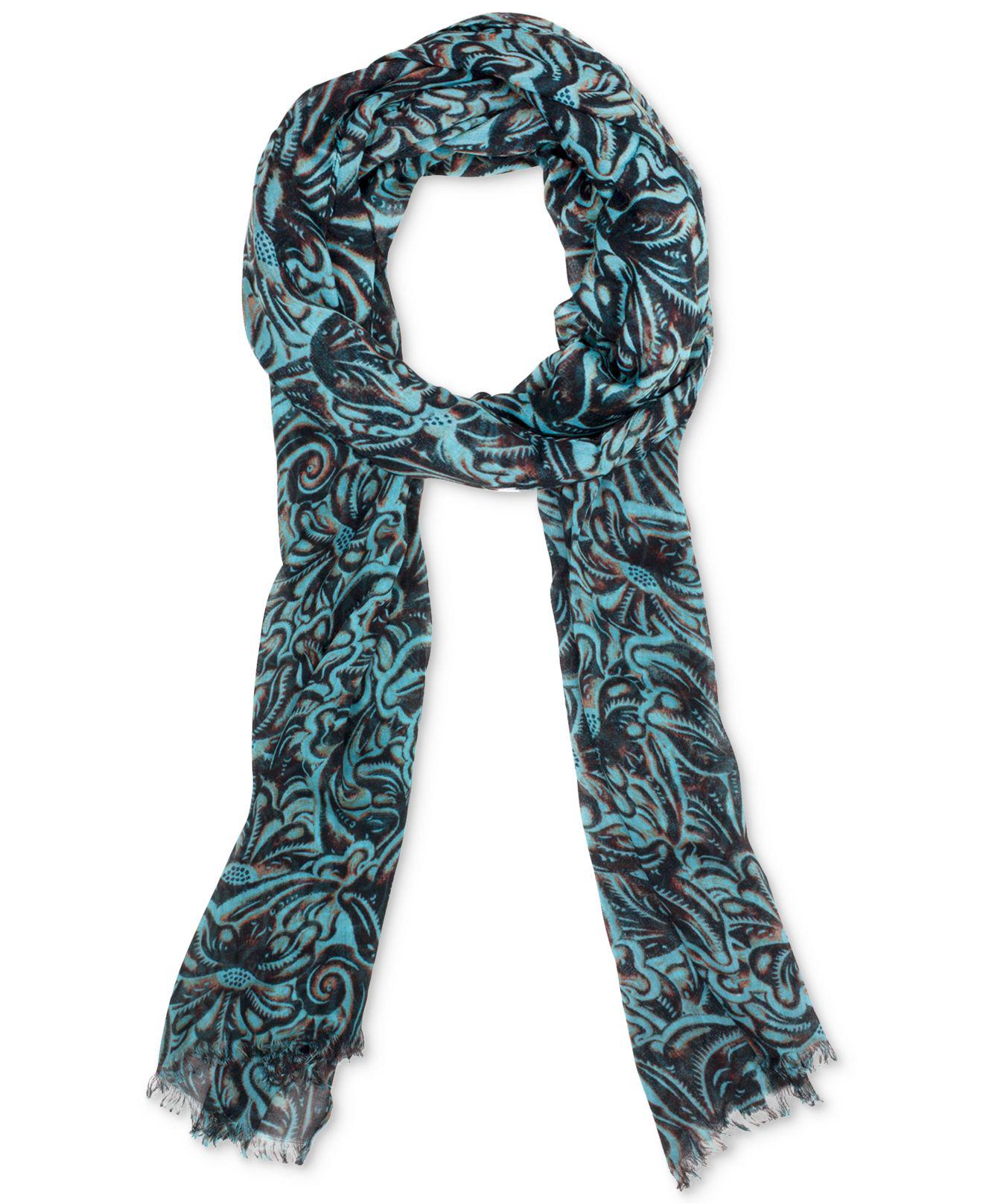 Patricia Nash Turquoise-print Scarf in Blue | Lyst