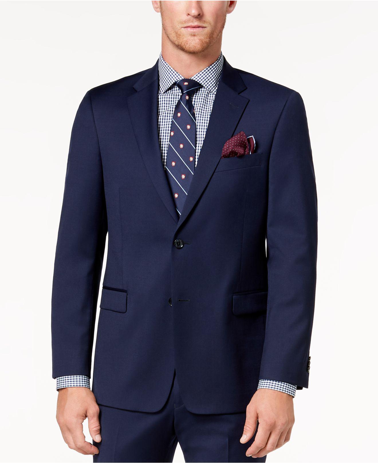 Tommy Hilfiger Wool Modernfit Th Flex Stretch Navy Twill Suit Jacket