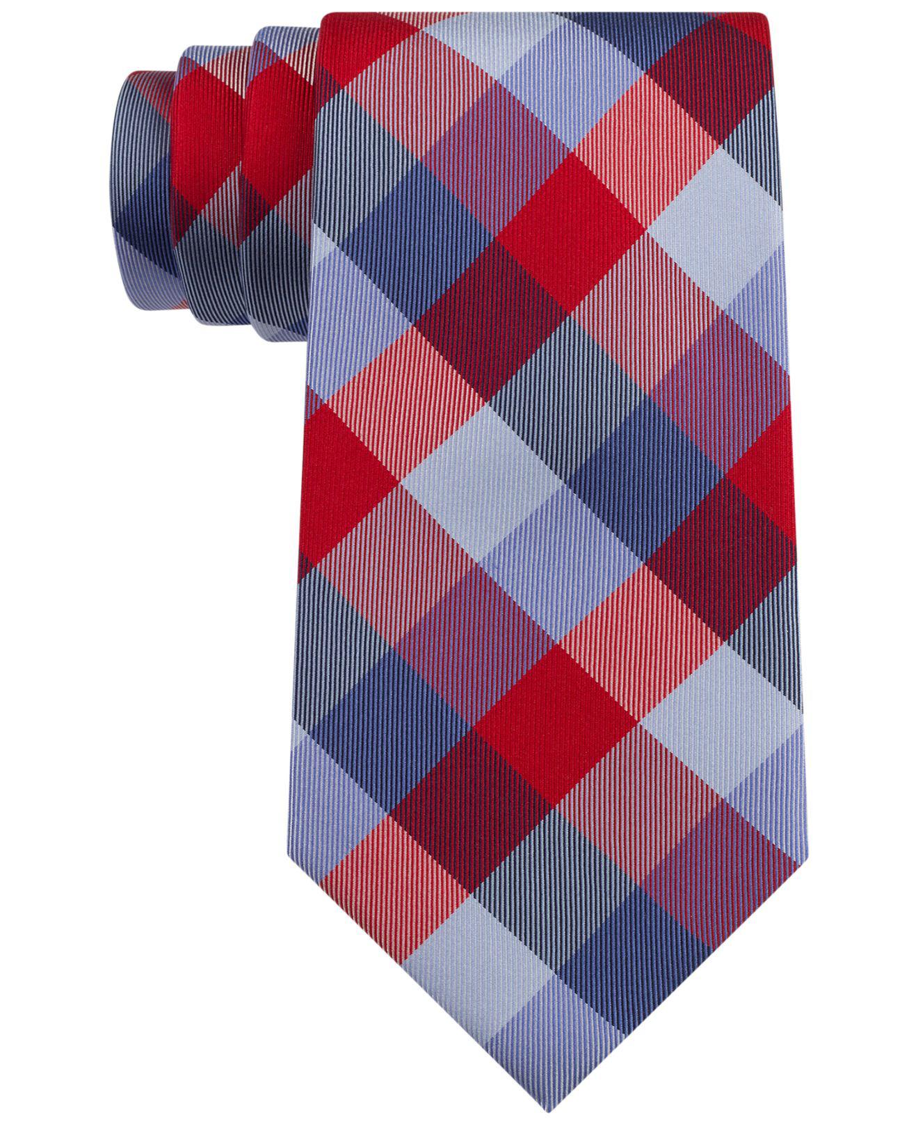 Tommy Hilfiger Silk Buffalo Tartan Tie in Red/Blue (Red) for Men - Save ...