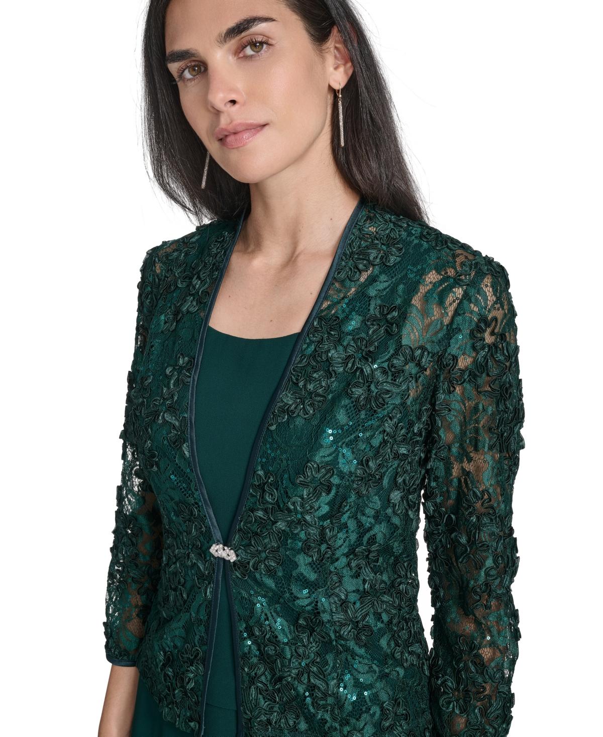Jessica Howard Petite Lace Jacket & Chiffon Midi Dress Set in Green | Lyst Jessica Howard Petite Lace Jacket & Chiffon Midi Dress Set in Green | Lyst