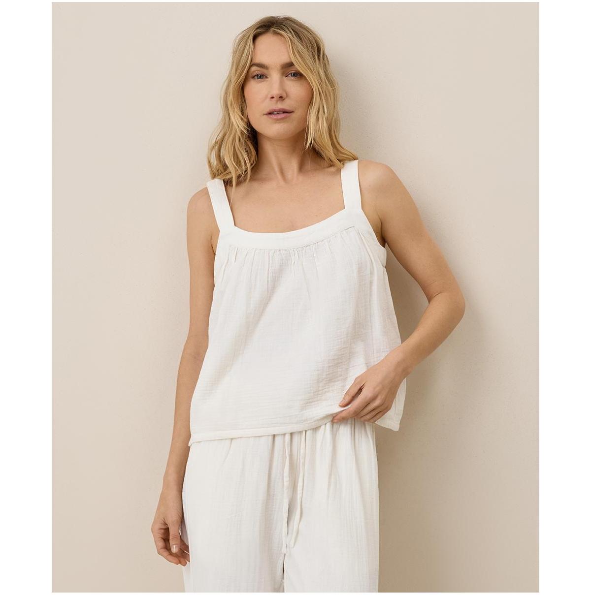 売れ筋商品|||パクト カットソー トップス レディース Women's Organic Cotton Coastal Double Gauze Square Neck Cami Sangria Pact Organic Cotton Coastal Double Gauze Square Neck Cami in