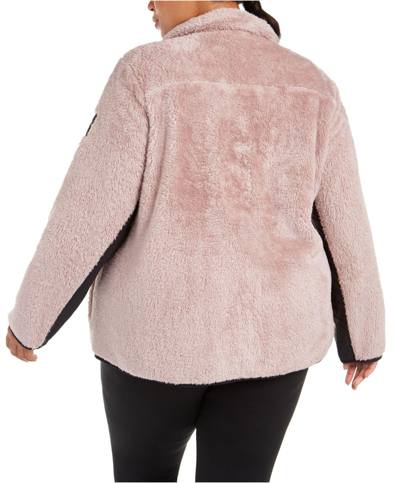 Download Calvin Klein Synthetic Plus Size Mock-neck Sherpa Jacket ...