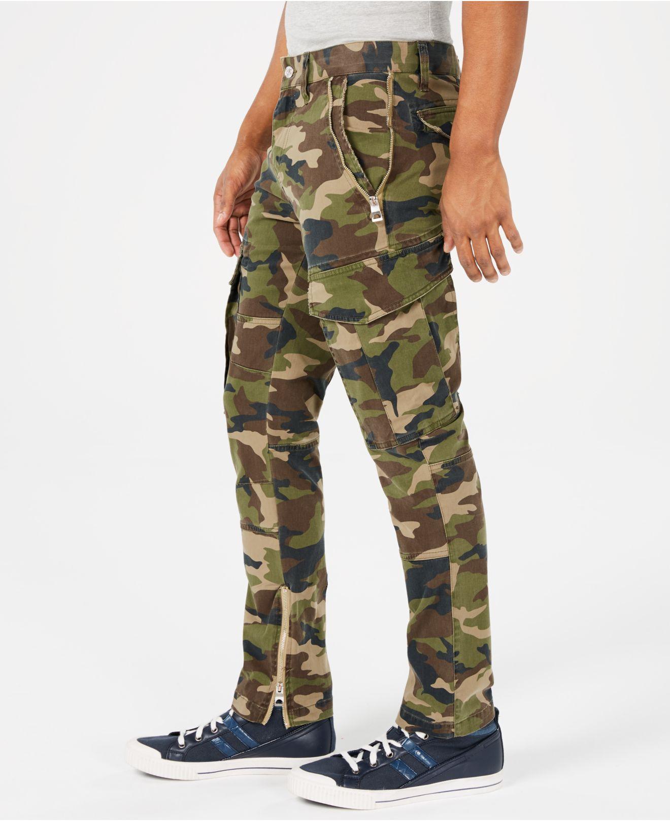 Guess Cotton Carter Twill Camo Cargo Pants in Green for Men - Lyst