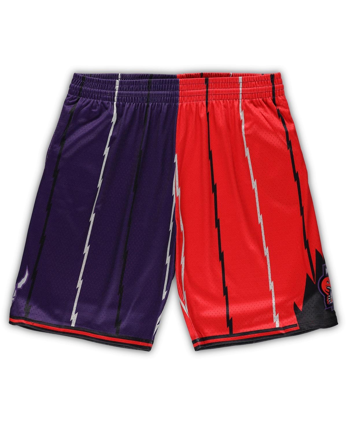 Toronto Raptors Mitchell & Ness Hardwood Classics Terry Tie-Dye Shorts -  Black/Purple