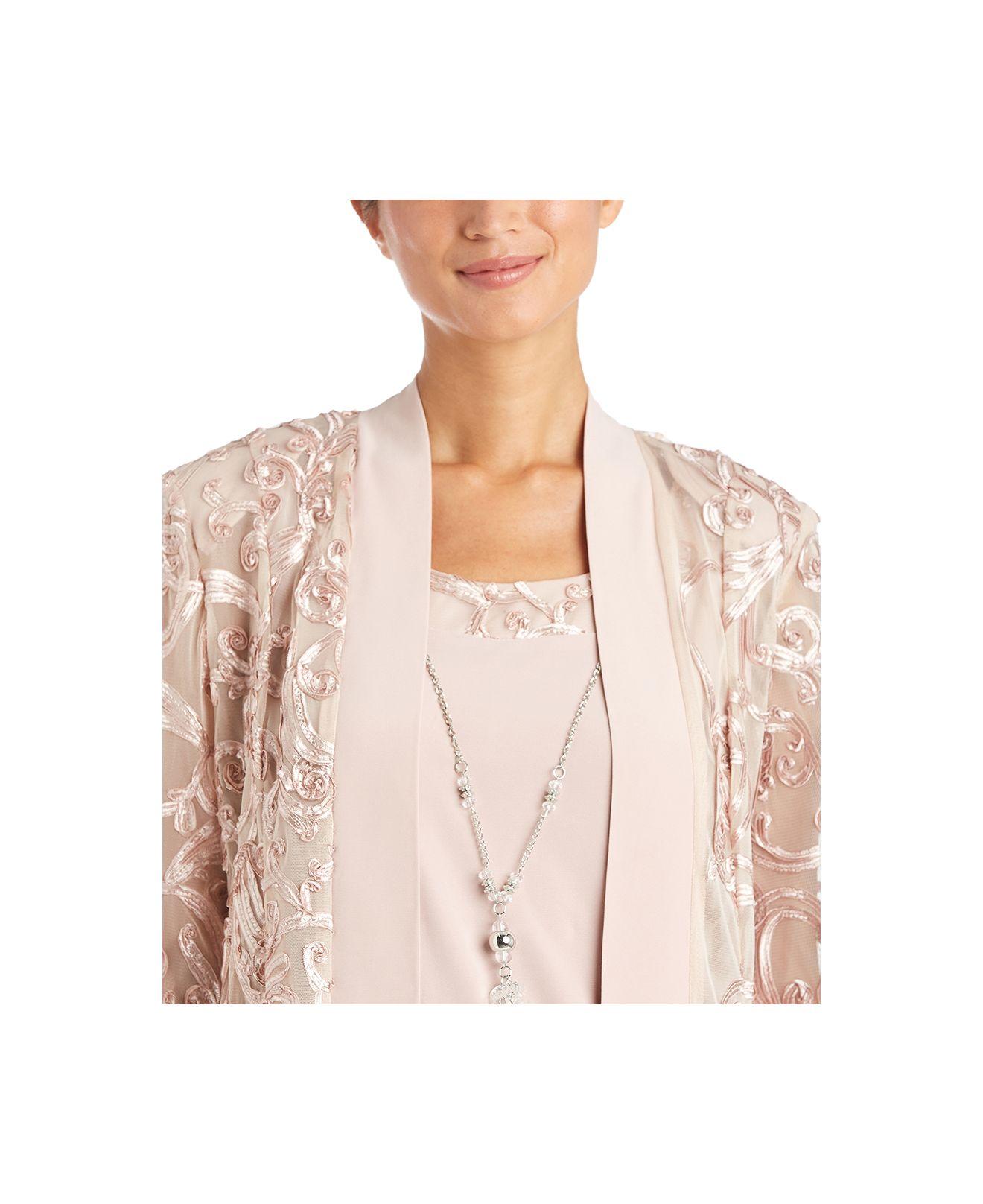 R & M Richards Synthetic Dress And Soutache Jacket in Blush (Pink) - Lyst