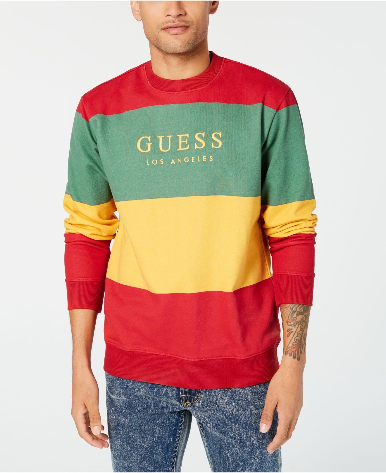 Guess Cotton Go Field Colorblocked Sweatshirt for Men - Lyst