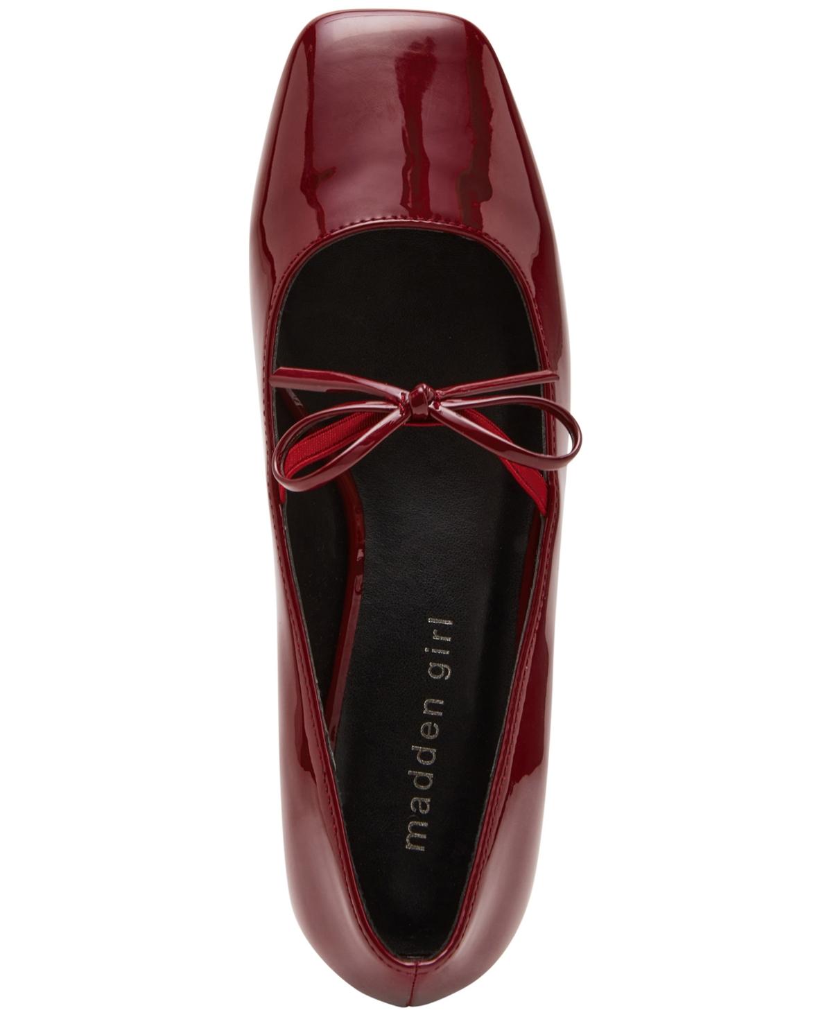 Madden Girl Egret Block-heel Mary-jane Bow Ballet Flats in Red Lyst