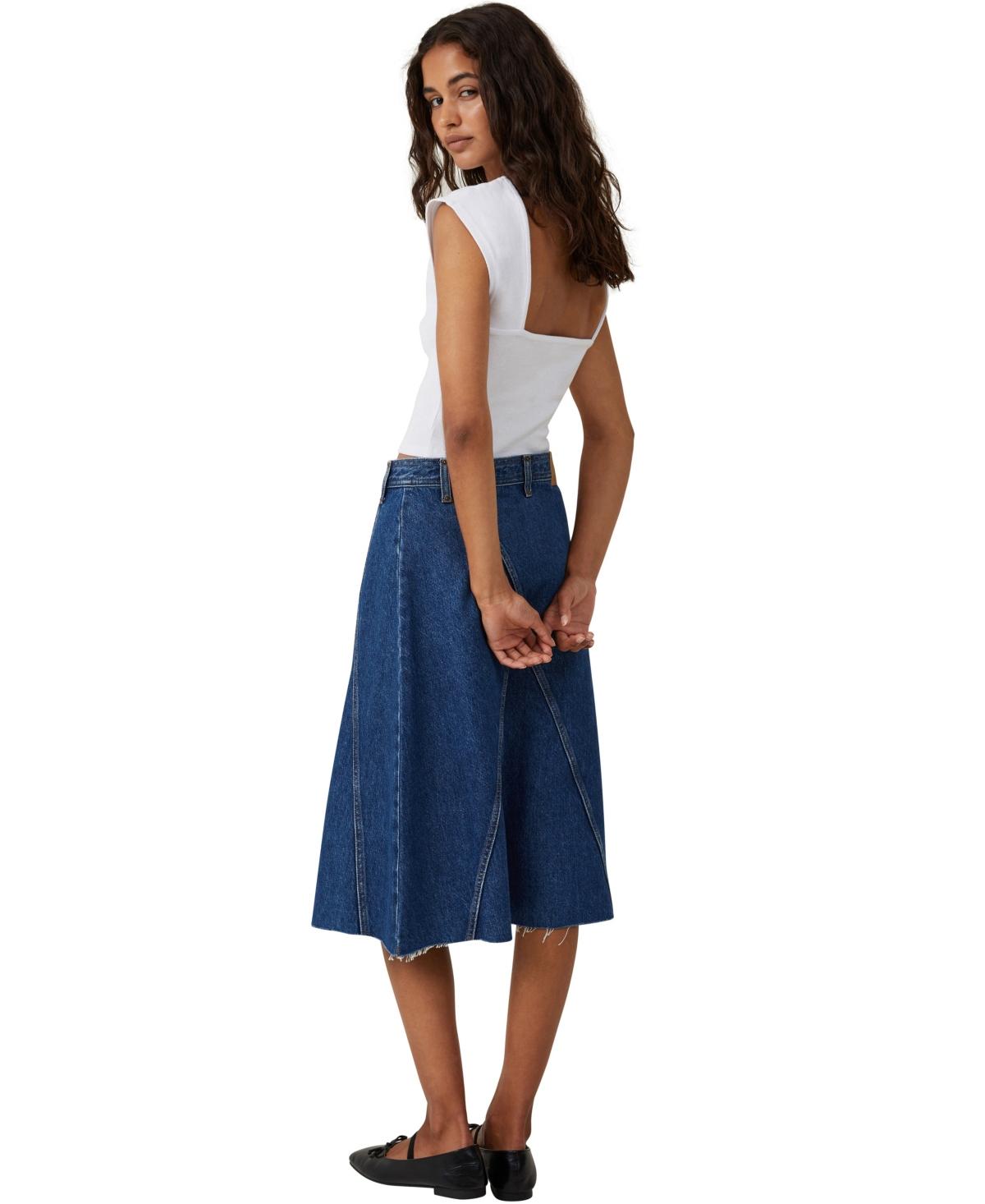 COTTON ON Women's Denim Pinafore Midi Dress - Macy's