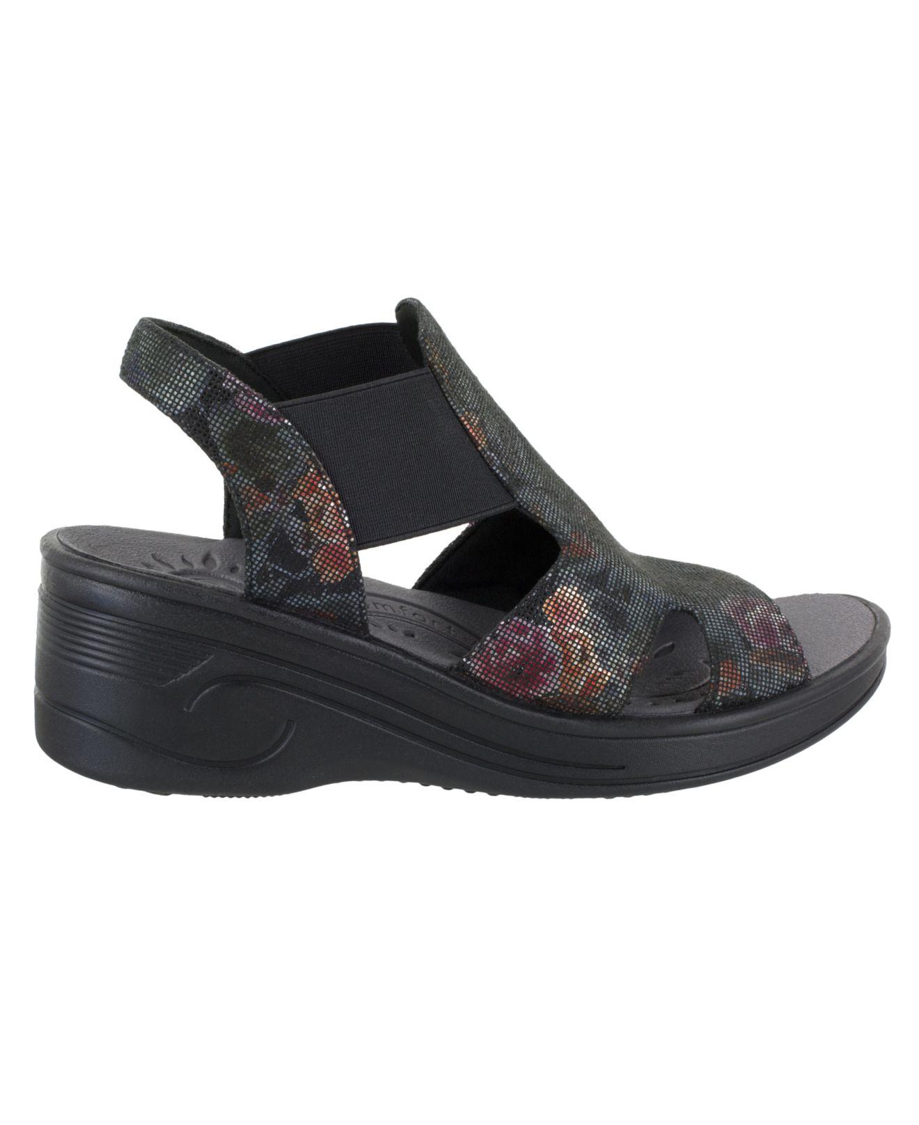 Easy Street Solite Bouncy Comfort Sandals in Black Floral (Black) - Lyst