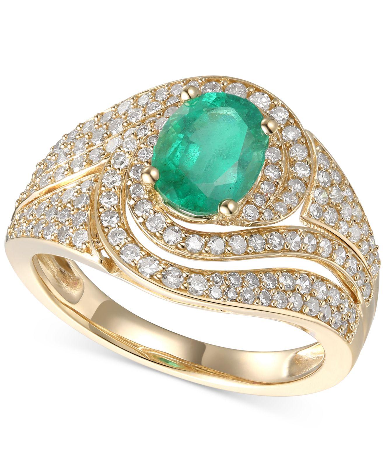 Macy's Emerald (11/3 Ct. T.w.) & Diamond (3/4 Ct. T.w.) Statement Ring