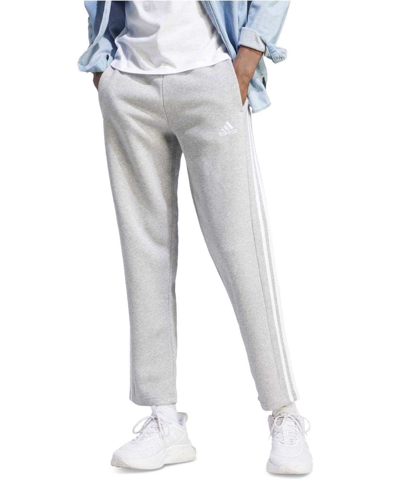 adidas Essentials 3-stripes Regular-fit Fleece Pants, Regular & Big & Tall  in Gray for Men | Lyst