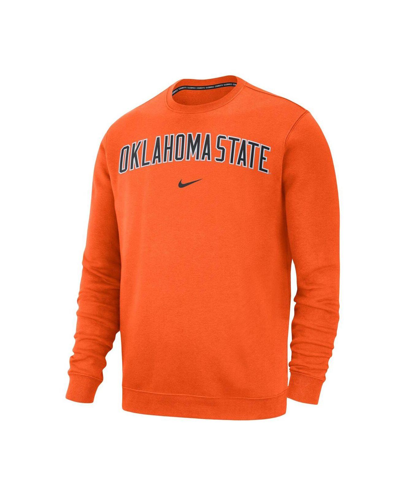 Men's Nike Heathered Gray Oklahoma State Cowboys Football Club Pullover Hoodie Size: Small