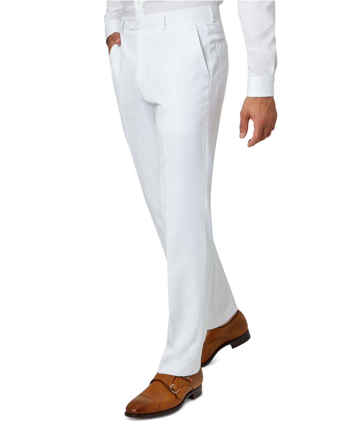 Sean John Classic-fit Suit Pants in White for Men | Lyst
