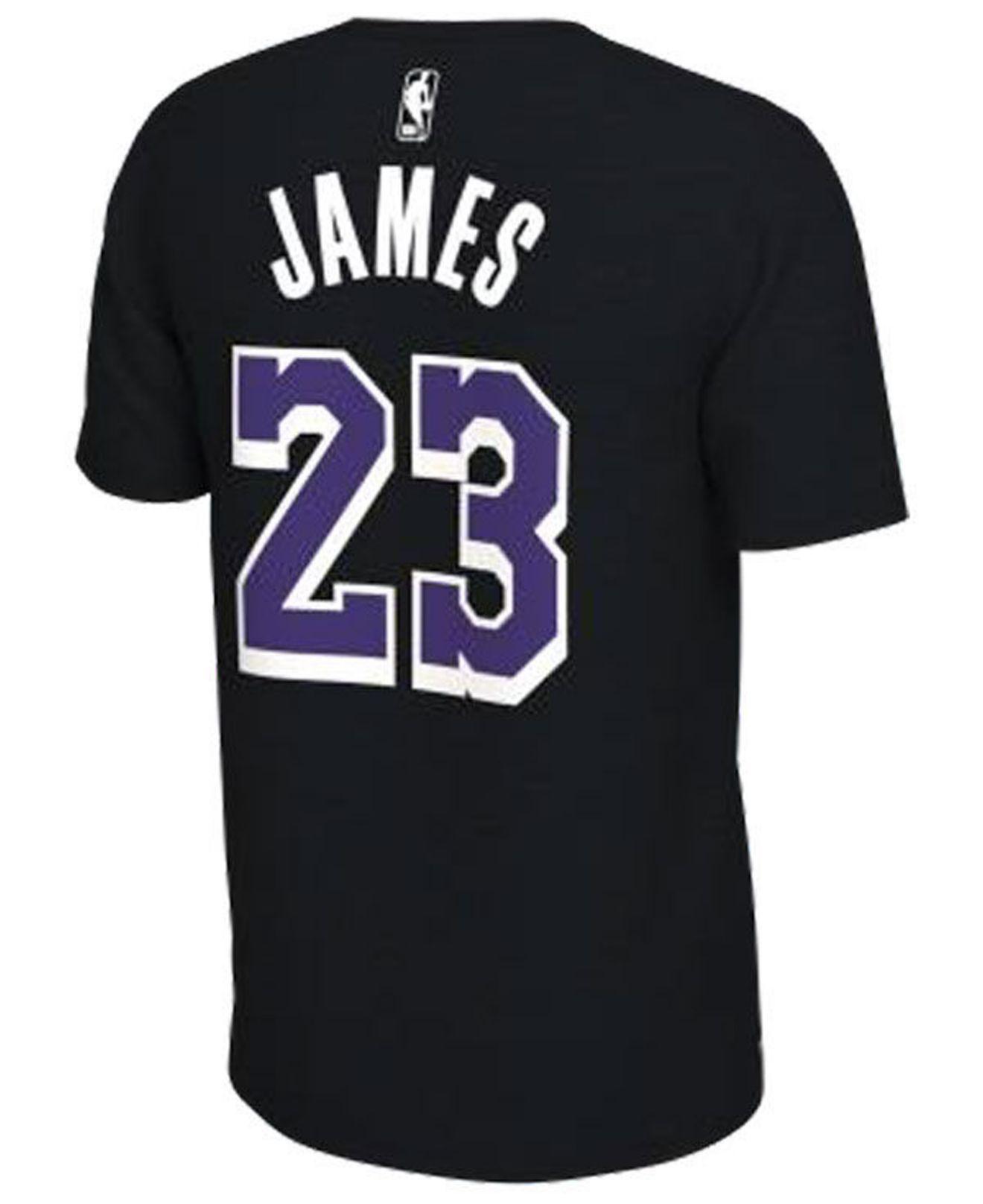Nike Cotton Lebron James Los Angeles Lakers Dark Icon Player T ...