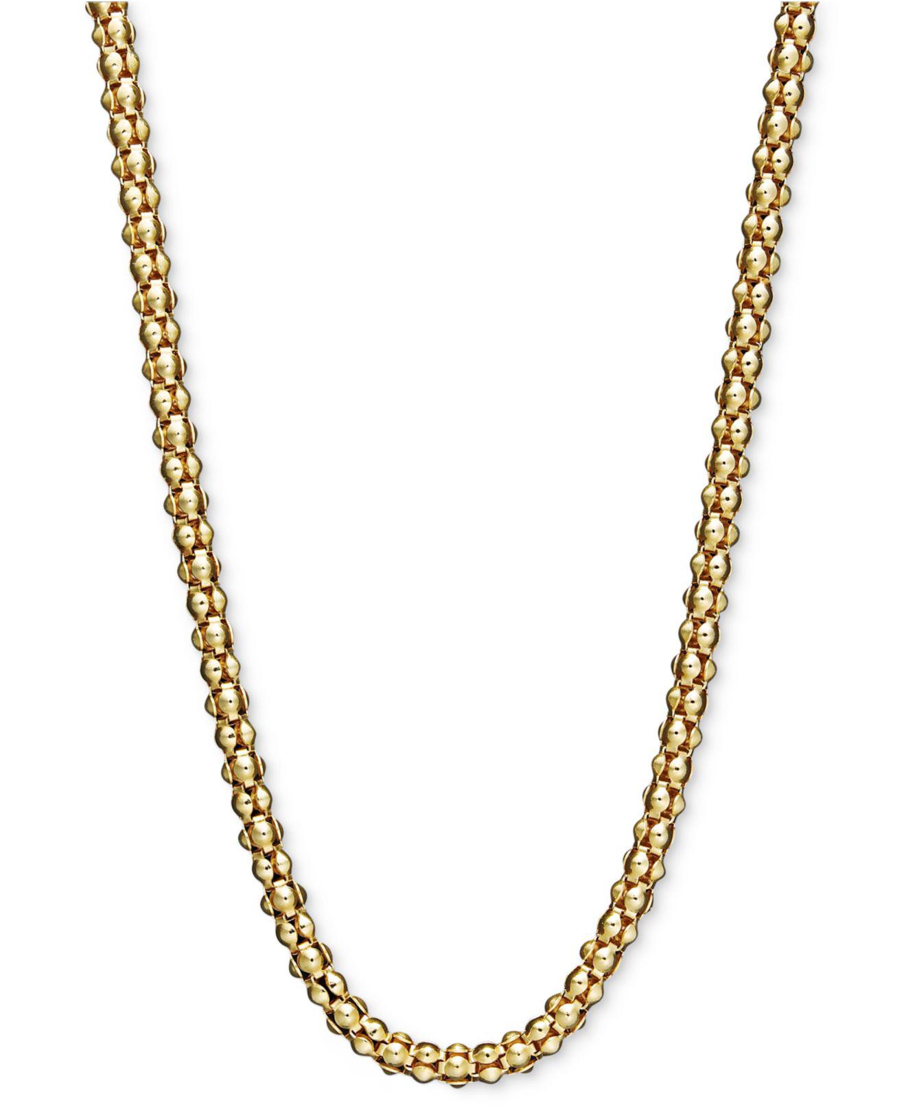 Macy's 14k Gold Necklace, 24" Gauge Popcorn Chain (13/4mm) in Metallic