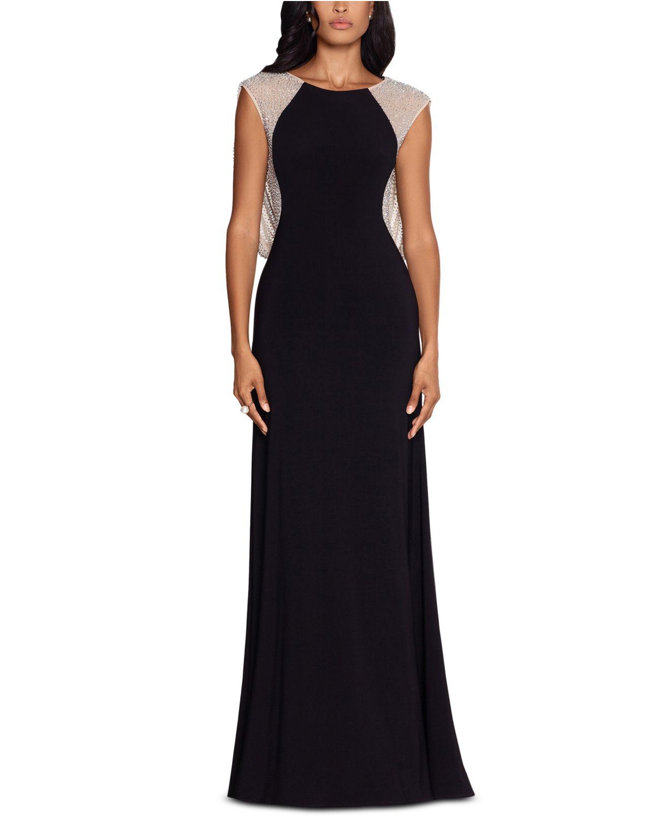 Xscape long hotsell black dress
