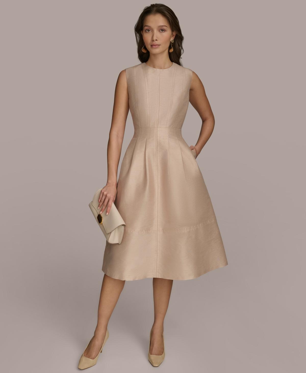 【Donna Karan New York】Petite Jewel-Neck Side-Ruched Dress Donna Karan New York Petite Jewel-Neck Side-Ruched Dress