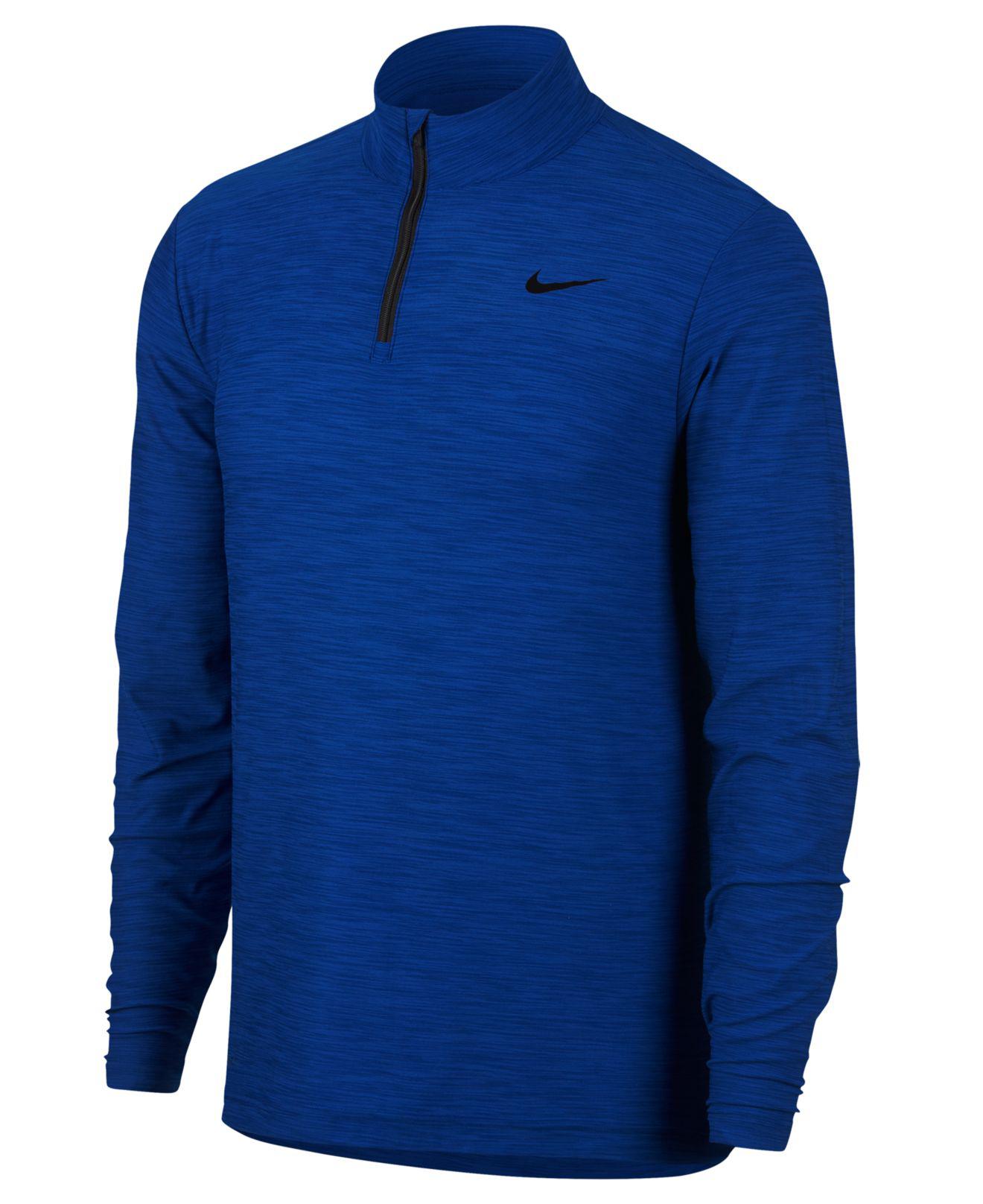 Nike Synthetic Breathe Quarter-zip Training Top in Blue for Men - Lyst