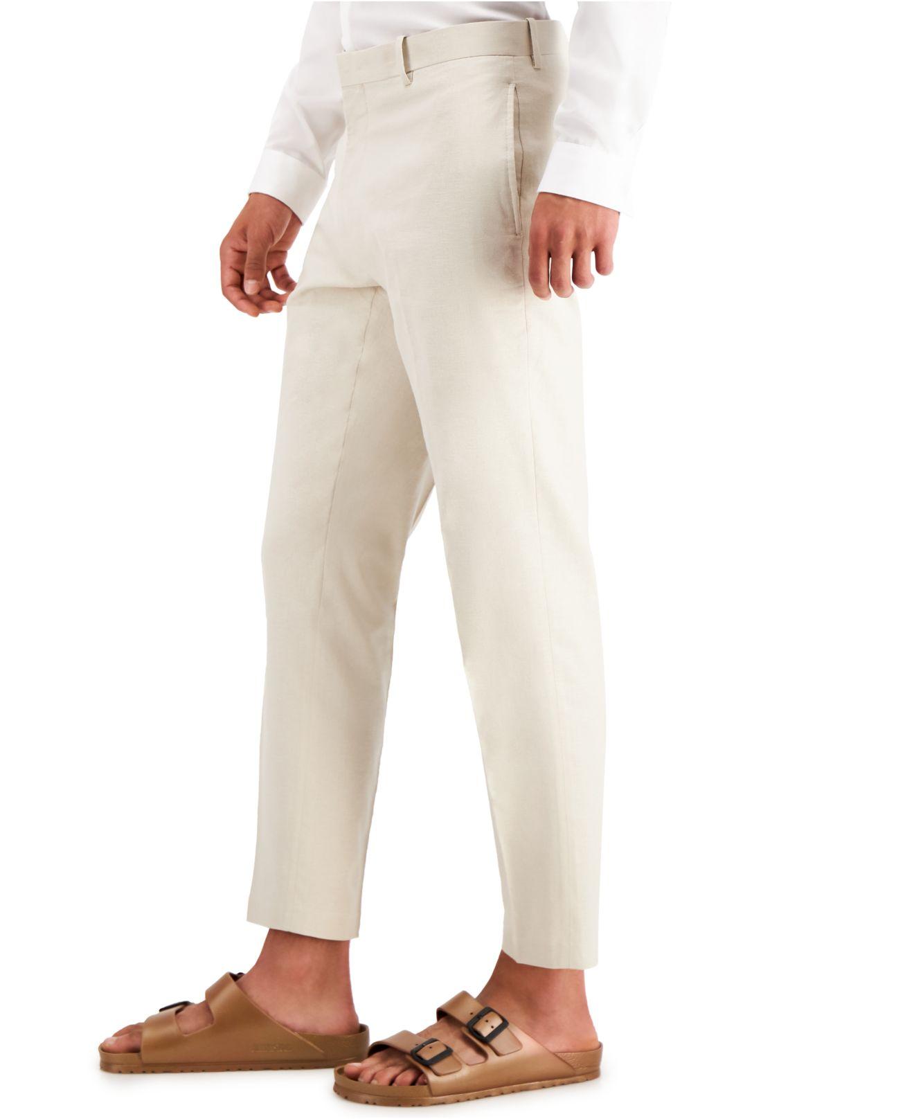 INC International Concepts Slim-fit Linen Blend Suit Pants, Created For  Macy's in Natural for Men | Lyst