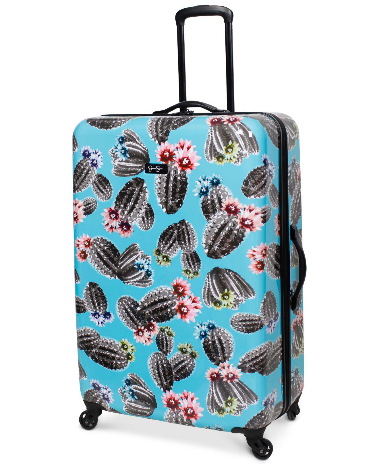 Jessica Simpson Cactus Printed 29 Hardside Spinner Suitcase in Blue