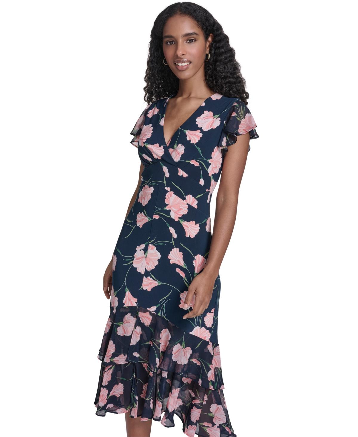 Tommy Hilfiger V-neck Empire Tiered Midi Dress in Blue | Lyst Tommy Hilfiger V-neck Empire Tiered Midi Dress in Blue | Lyst