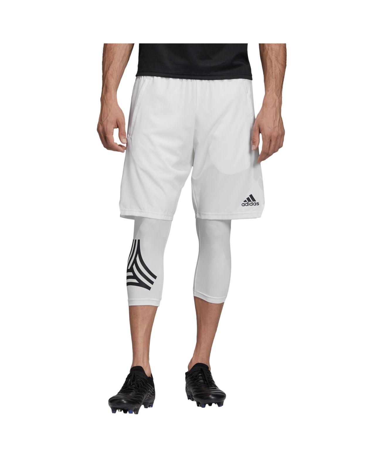 adidas Soccer Shorts With Built In Running Tights in White for Men | Lyst