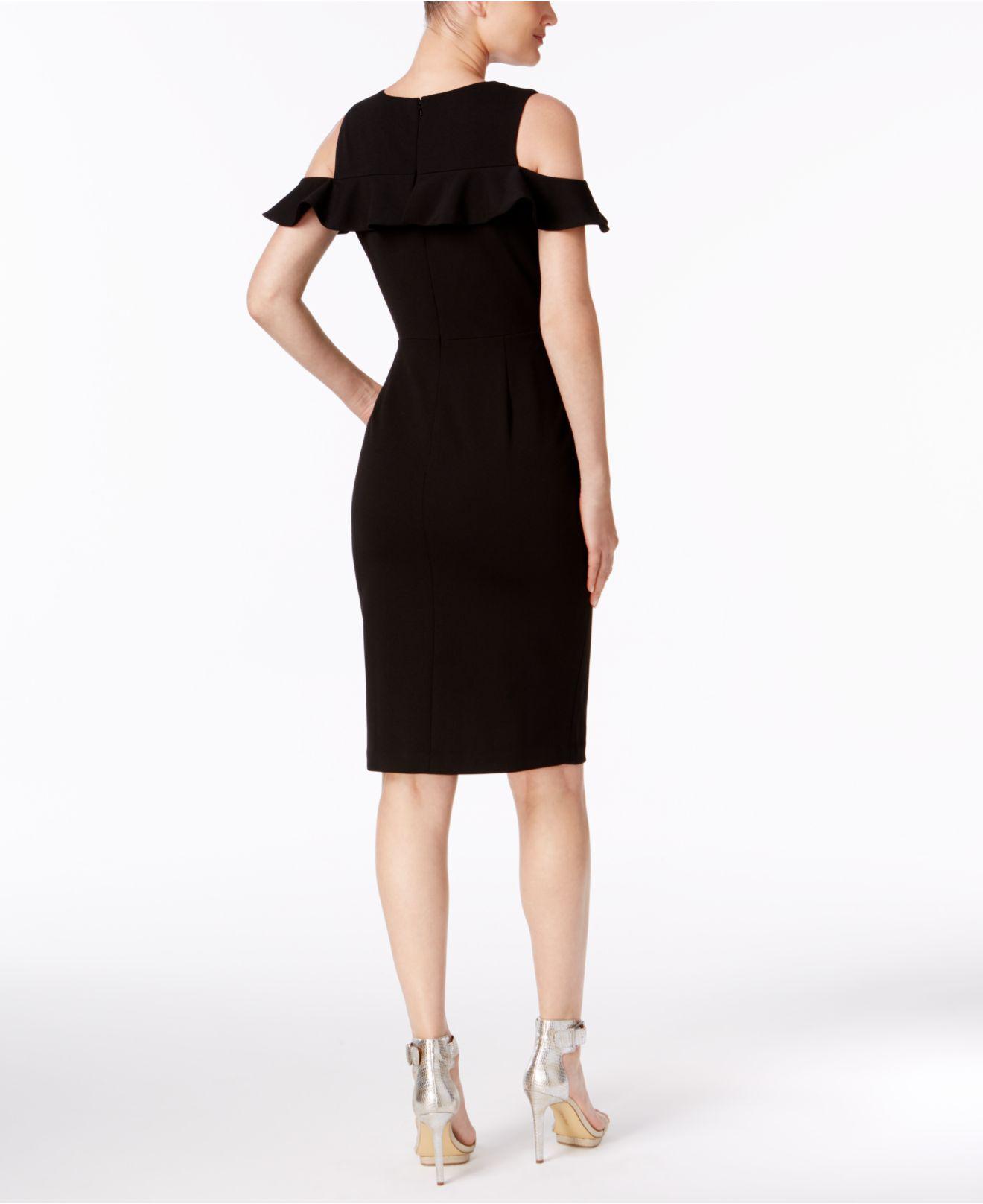 Calvin klein black sales cold shoulder dress