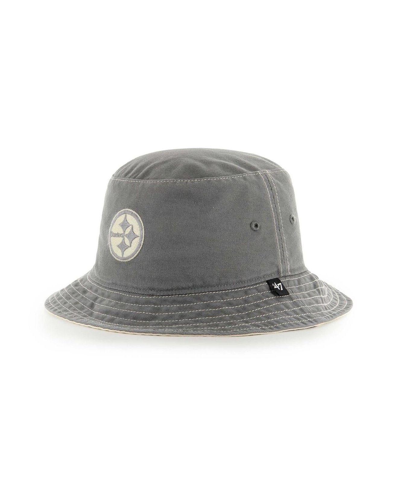 47 Brand Gray Pittsburgh Steelers Trailhead Bucket Hat for Men