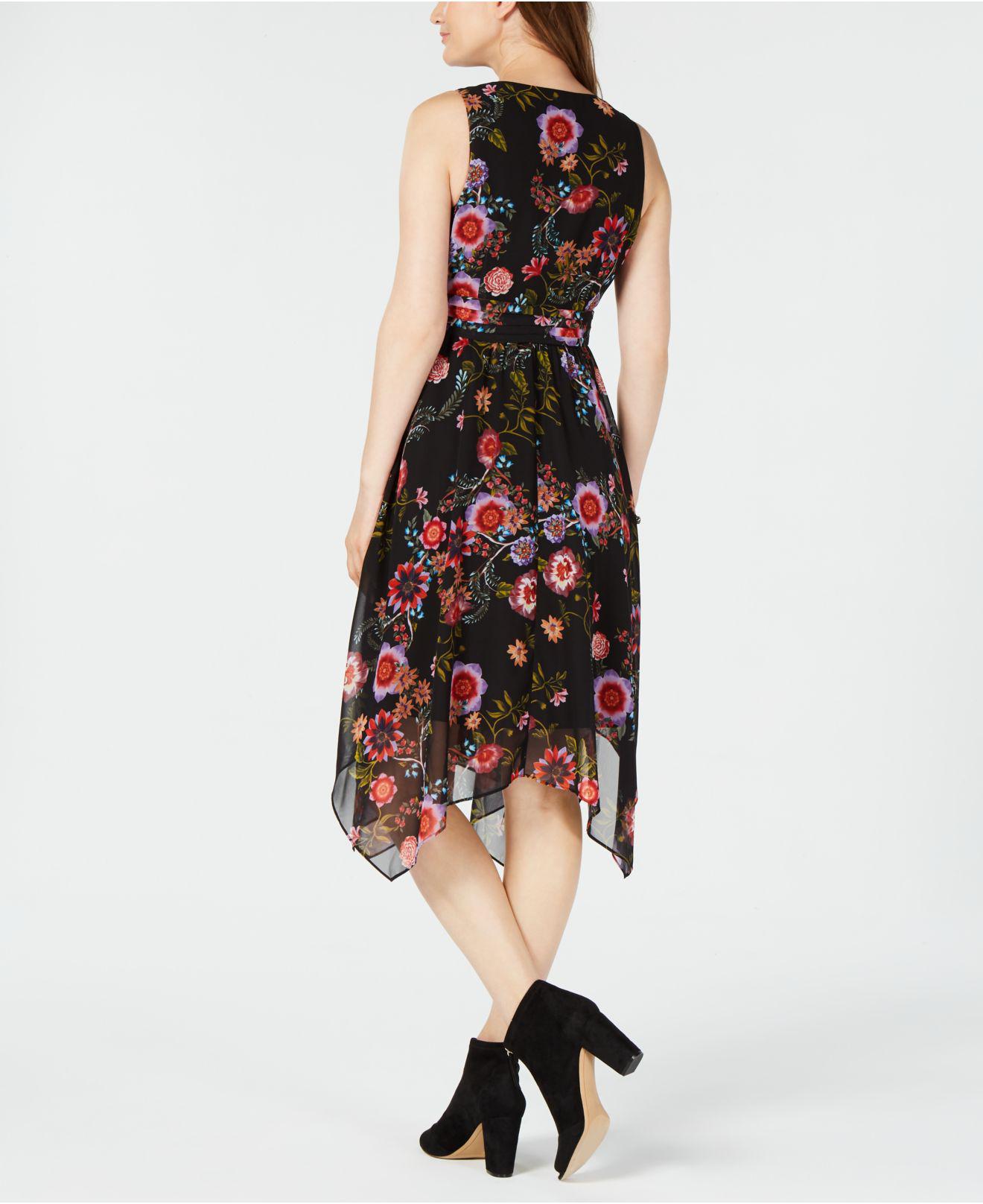 petite handkerchief hem dress