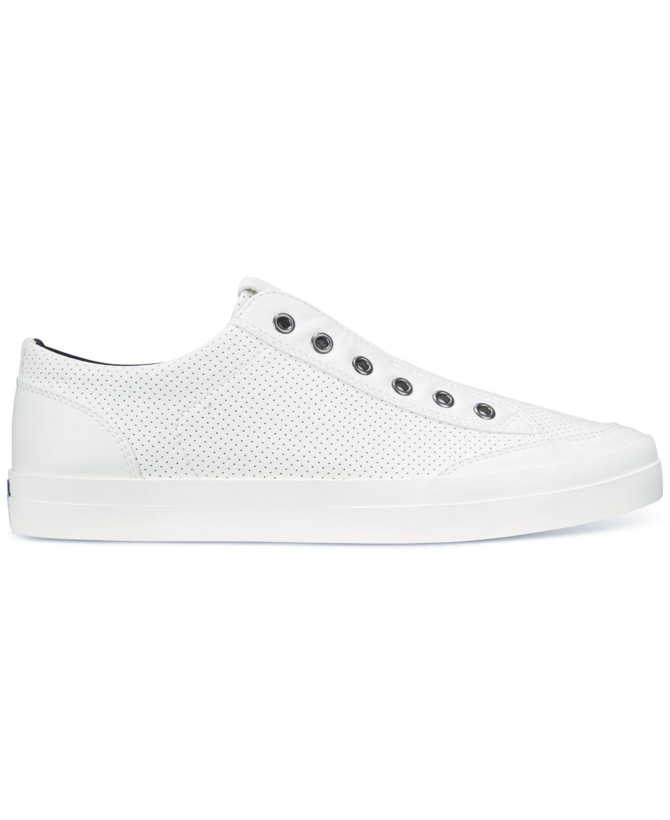 Guess Men's Mitt Perforated Slip-on Sneakers in White for Men - Lyst