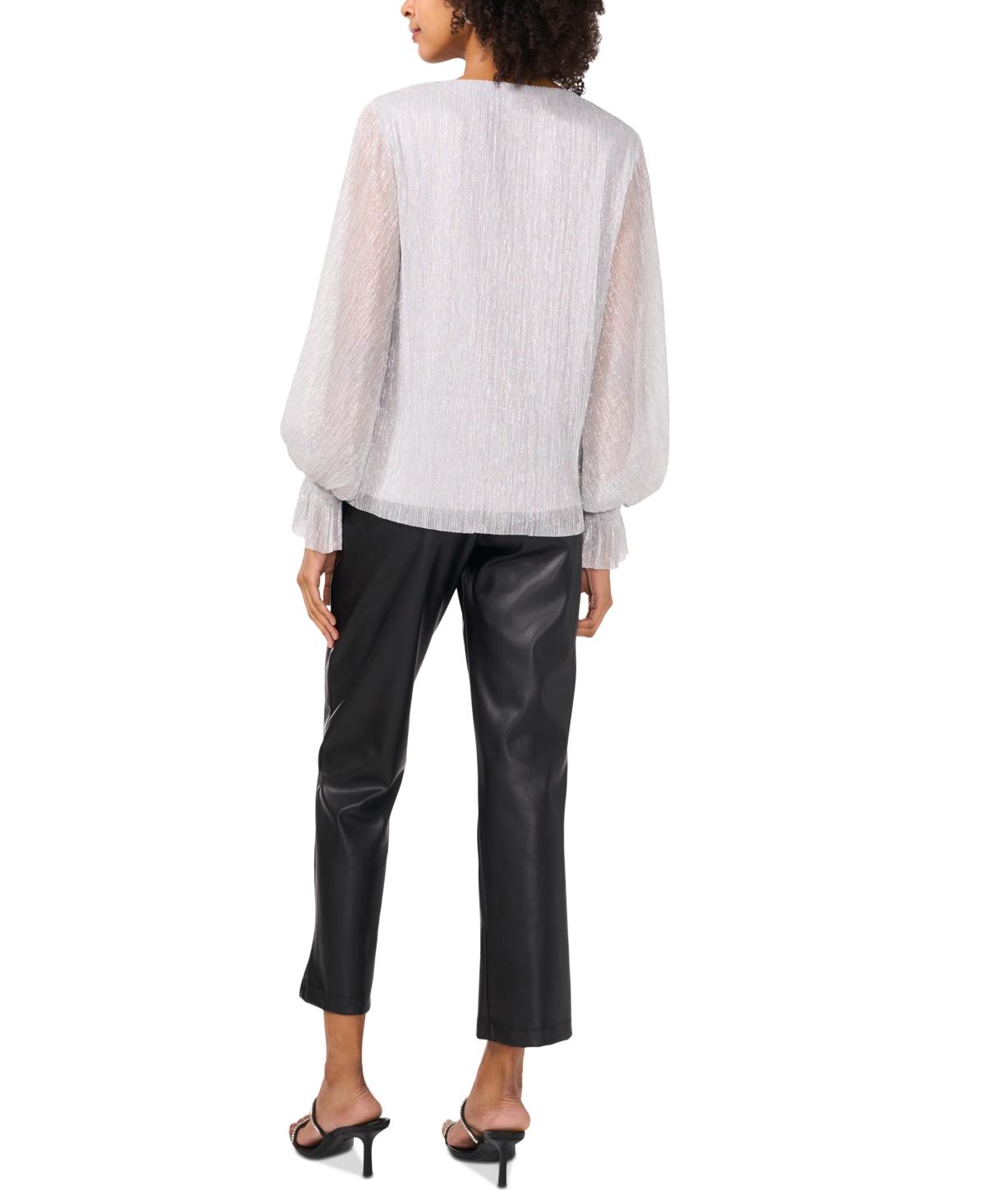 macys silver blouse