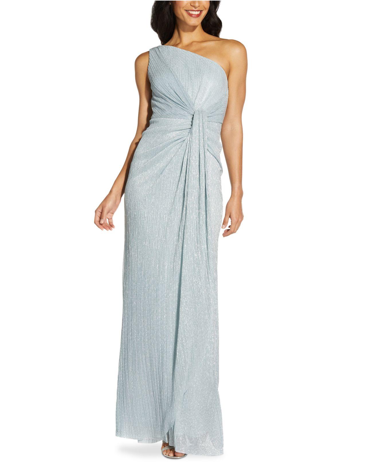Adrianna Papell Synthetic Petite Stardust One-shoulder Gown in Periwinkle  Blue (Blue) - Lyst