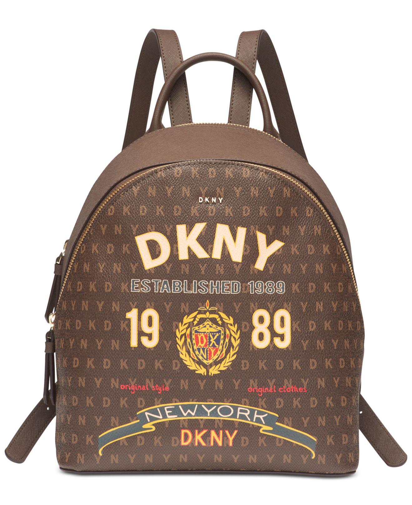DKNY Scarf Print Signature Backpack, Created For Macy's in Brown | Lyst