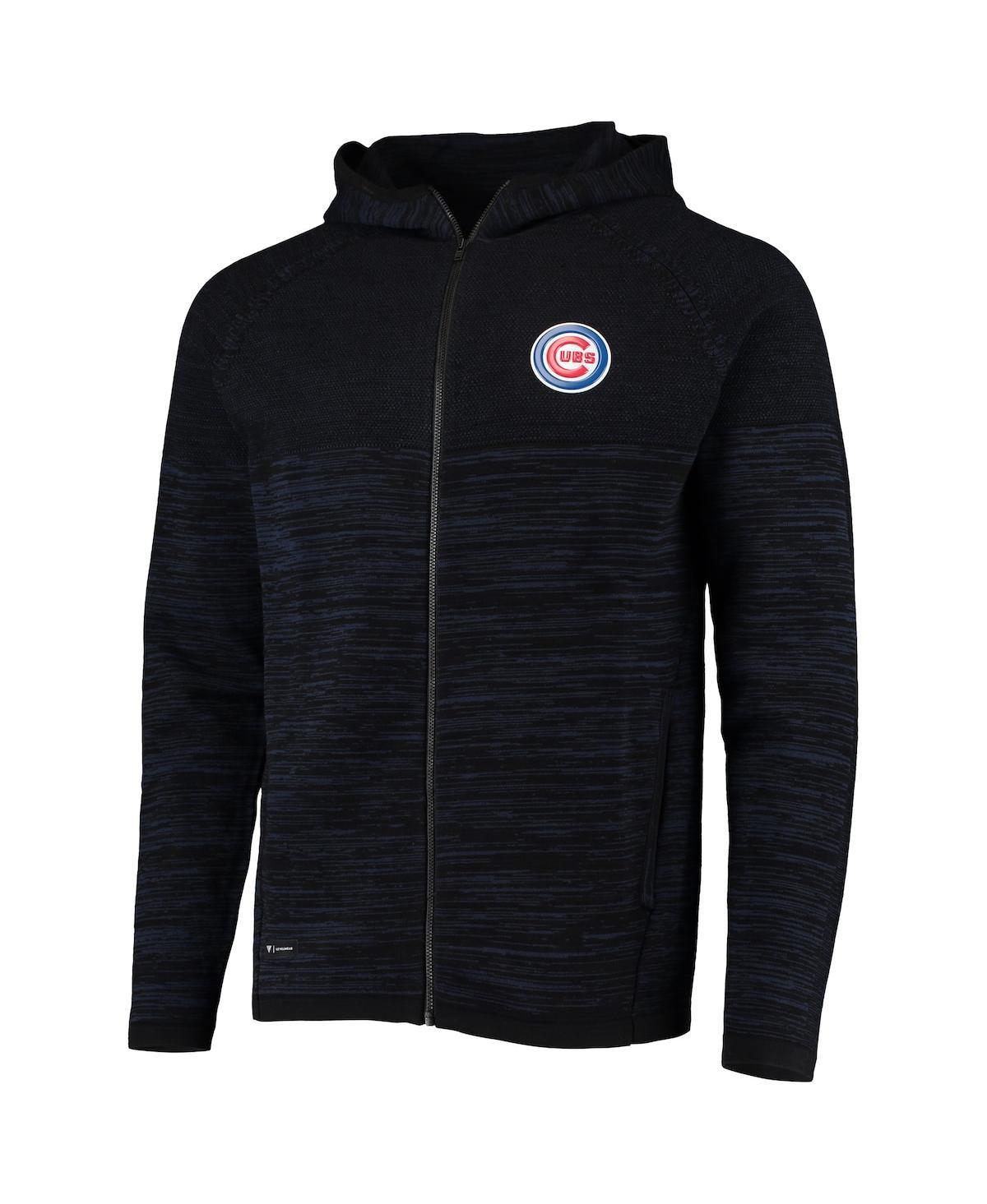 LevelWear Men's Black Chicago Cubs Sector Raglan Polo Shirt